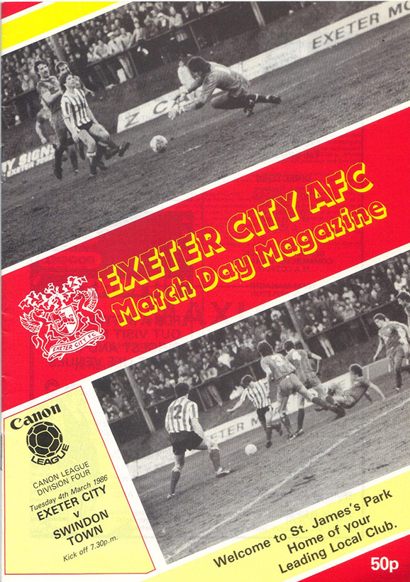 <b>Tuesday, March 4, 1986</b><br />vs. Exeter City (Away)